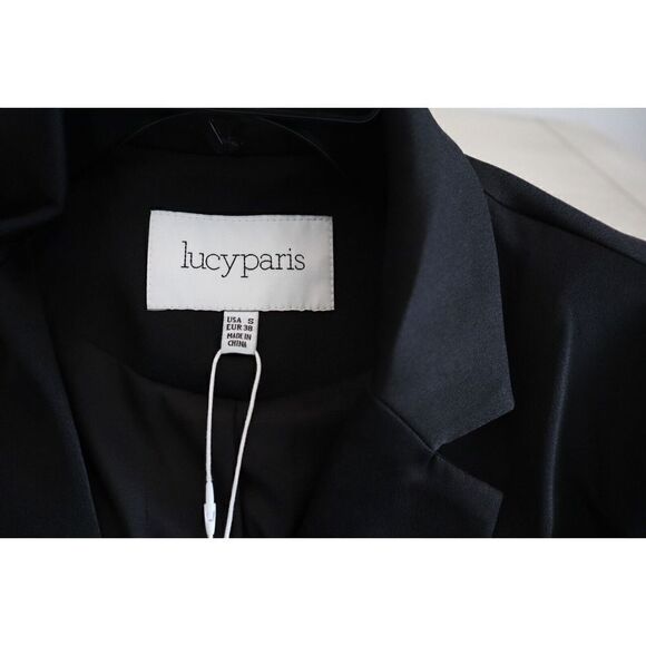 Lucy Paris BL-C959 Women's Sz Small Black Two Button Polyester Blend Blazer - Picture 3 of 8